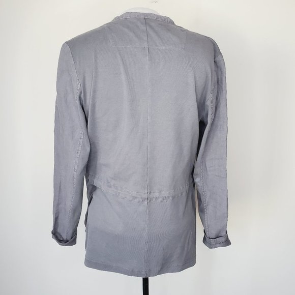 ANTHRO SANDWICH 100% Linen Grey Open Front Jacket - Picture 4 of 8